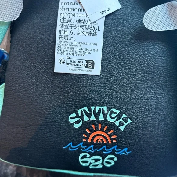 Disney Parks Loungefly Mini Backpack - Stitch 626 Day - Black Sequin - Picture 3 of 3